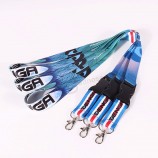 Cordones estampados con logotipo de sulación en el cuello con hebilla Cordones impresos para tarjetas de identificación Cordones de sublimación personalizados de poliéster