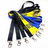 Poliéster plano barato personalizar cordones de sublimación personalizados individuales con logotipo