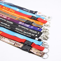 Günstige Sublimation Halsband bedrucktes Schlüsselband mit Logo benutzerdefiniertes Satinband-Schlüsselband