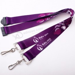 Poliéster plano barato personalizar cordones de sublimación personalizados individuales con logotipo