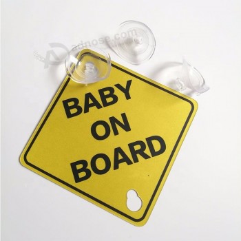 Aangepaste reflecterende / gloeiend in het donker vinyl PVC auto sticker teken baby aan boord teken