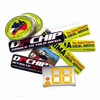 Etiqueta engomada personalizada para exteriores de calidad, impresión uv a todo color, calcomanías resistentes a la intemperie, vinilo troquelado, pegatinas de parachoques de coche