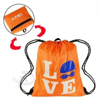 Folding Oxford Sports Simple Drawstring Backpack Custom Basketball Bag PU Coated Waterproof Polyester Bag