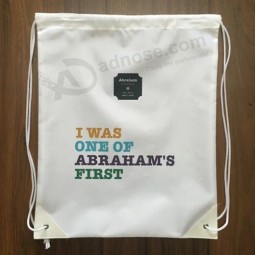 Bolsa de nailon de fábrica 420d Mochila con cordón de poliéster con logotipo colorido