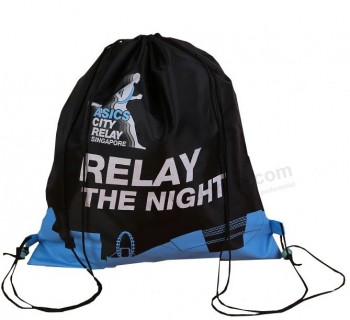 Customized Logo Promotional 210d Polyester Drawstring Bag Simple Backpack