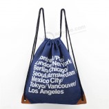 Bolsa de cordón de tela de jean personalizada Mochila con cordón de alta calidad