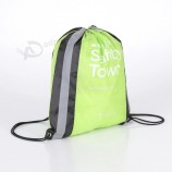 Bolsa promocional con cordón de poliéster de color mixto Mochila con cordón con asas