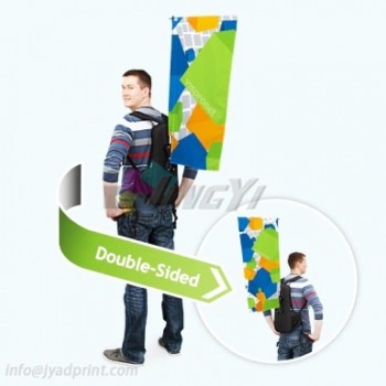 Mochila publicitaria personalizada para exteriores de doble cara con impresión digital para caminar