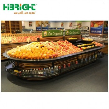 Espositore per verdure in legno per supermercati