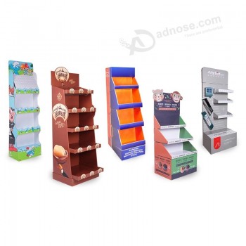 benutzerdefiniertes Pop-Karton-Display-Regal, Karton-Wellpappe-Bodenständer für Katzenfutter