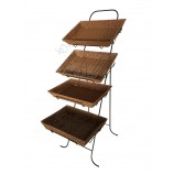Scaffale da cucina multiuso in vimini in acciaio inossidabile