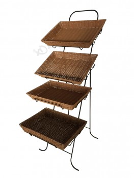 Scaffale da cucina multiuso in vimini in acciaio inossidabile
