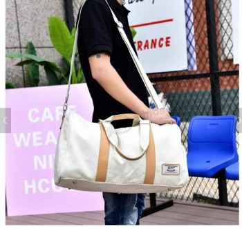 Borsoni da viaggio vintage in tela di cotone su misura Borsa da palestra da uomo impermeabile