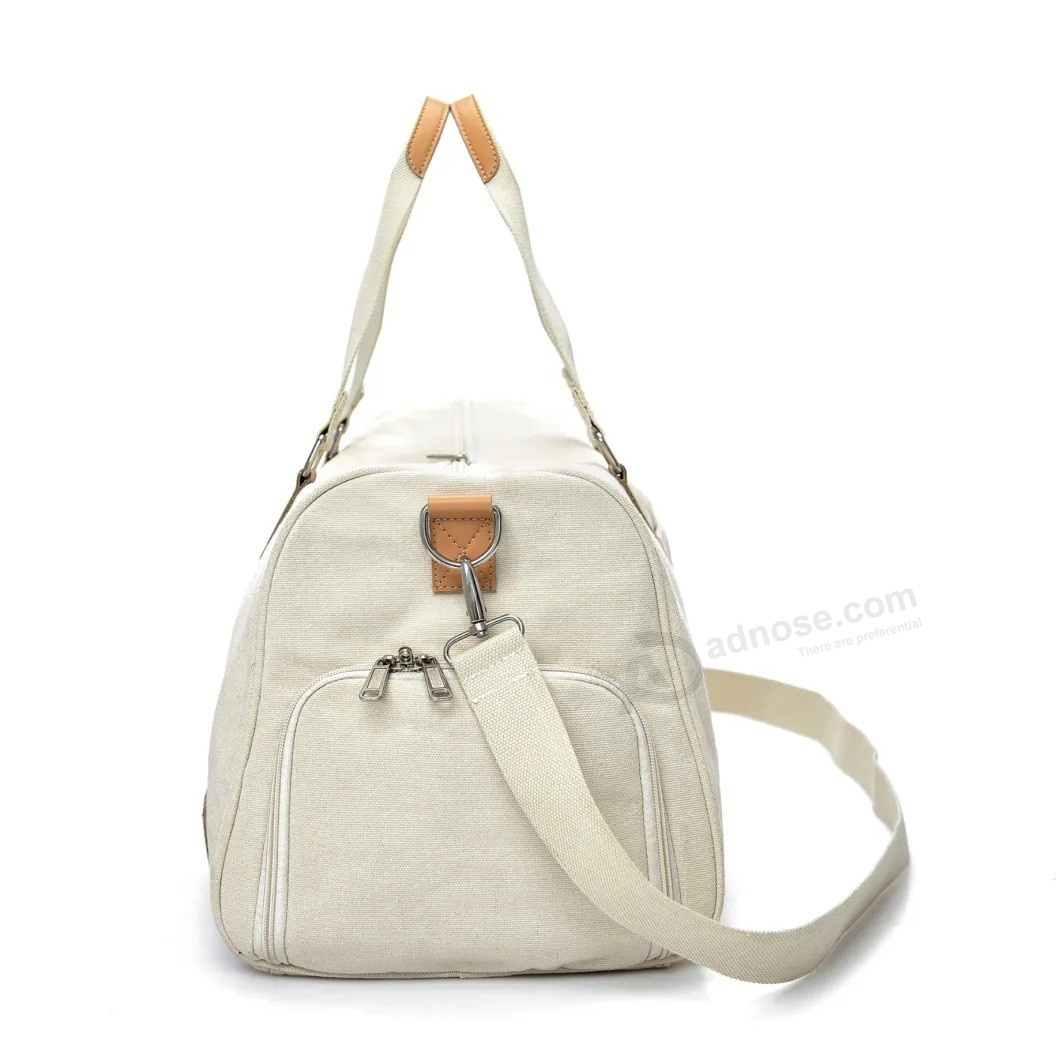 Customized Cotton Canvas Vintage Travel Duffel Bags Waterproof Men Gym Handbag