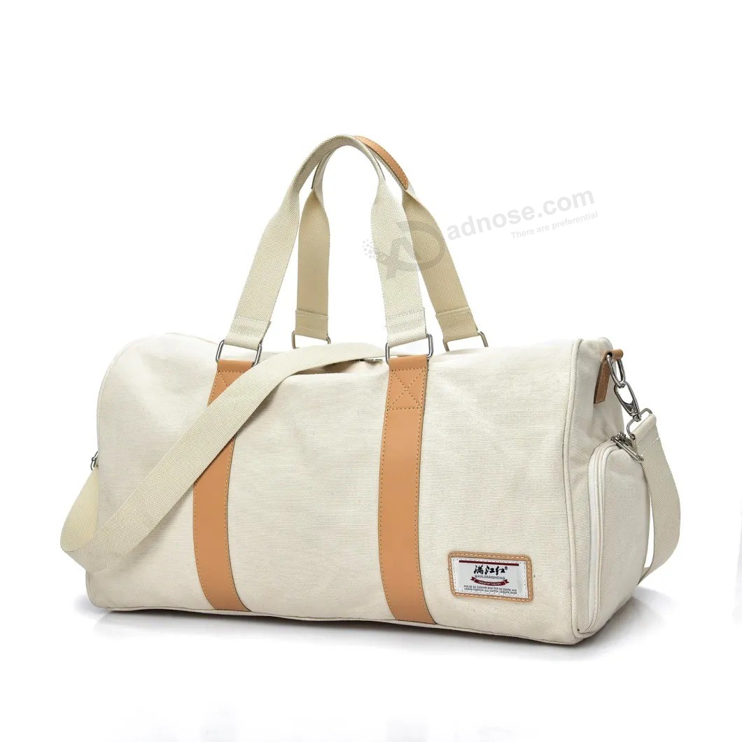 Customized Cotton Canvas Vintage Travel Duffel Bags Waterproof Men Gym Handbag