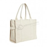 Heavy Duty Stampa Personalizzata Riutilizzabile Cotone Riciclato Spesa Lavabile Borse Ecologiche Tela Tote Bag con Soft Web Maniglie