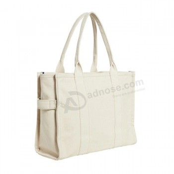 Heavy Duty Stampa Personalizzata Riutilizzabile Cotone Riciclato Spesa Lavabile Borse Ecologiche Tela Tote Bag con Soft Web Maniglie