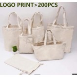 Personalizzato Bianco Promozionale Rivenditore Tocuyo Calico Cotone Organico Tela Bag
