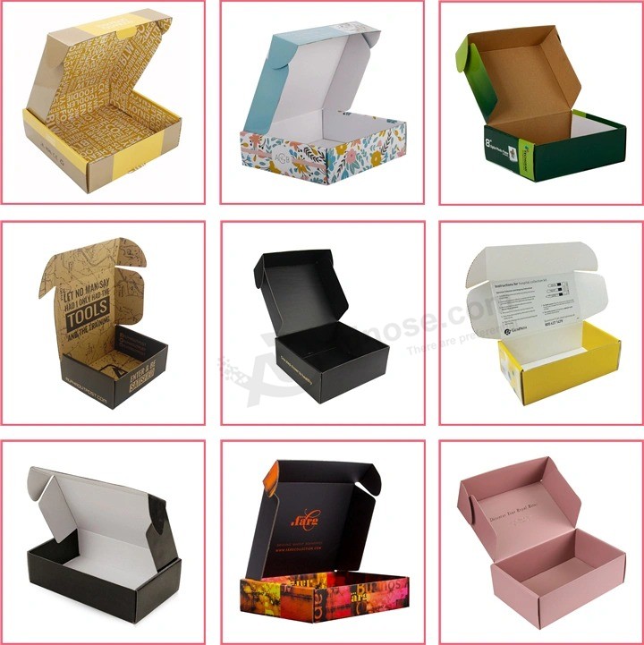 Amazon Custom Logo Rigid Corrugated Cardboard Paper Clothes Shoe Wine Cosmetic Postal Mailer Mailing Shipping Subscription Gift Packing Packaging Carton Box