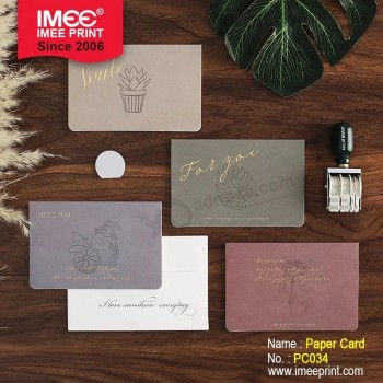 Imeeカスタムシルバーホイルゴールドホイルバースデーありがとうビジネス招待グリーティングペーパーカード