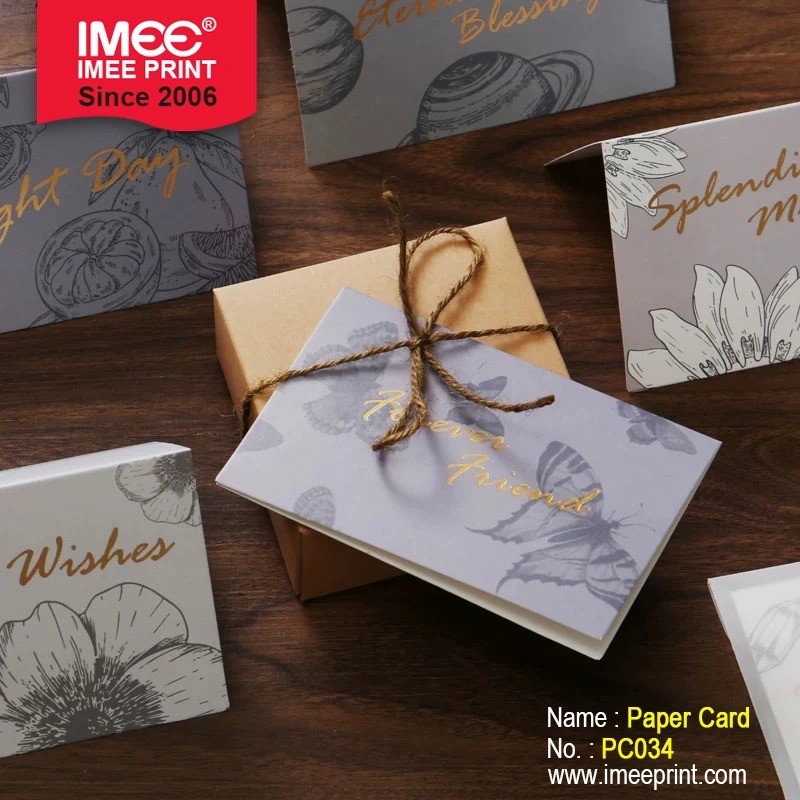 Imee Custom Silver Foil Gold Foil Birthday Thank You Business Invitation Greeting Paper Card