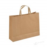 Bolsa de compras de papel kraft con asa de diseño personalizado de alta calidad con logotipo impreso