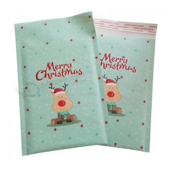 Aangepast logo bedrukt kleurrijke kerstvakantie Kraft verzendenvelop met noppenfolie