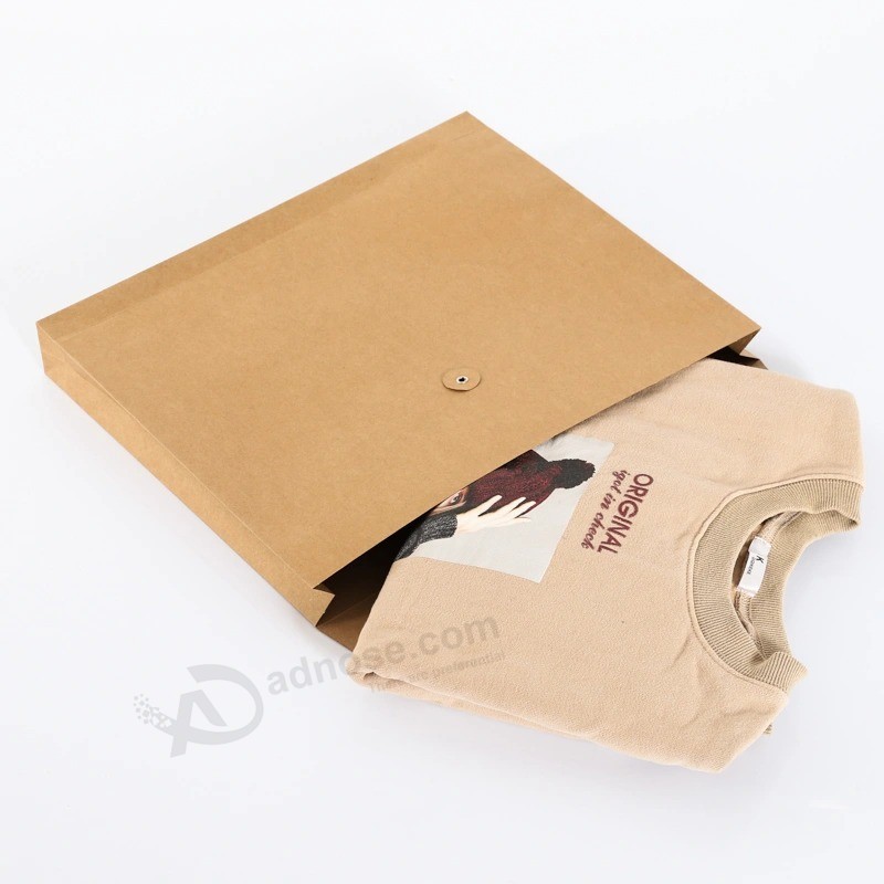 Logo Color Printing Custom Clothing Paper Cardboard Envelope Packaging for Clothes
