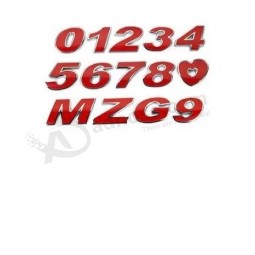 Metalen 3D Auto Alfabet Letter Nummer Sticker