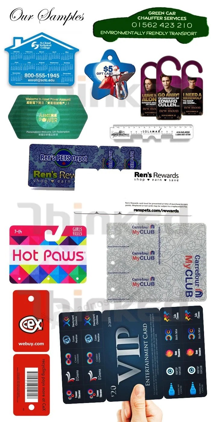 Custom Size Shape Logo Plastic PP ABS Die Cut PVC Card