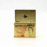 Carta da gioco in oro PVC di plastica impermeabile da poker di lusso da casinò personalizzata