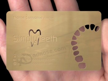 Aangepaste luxe borstel PVC-kaart metalen effect visitekaartje