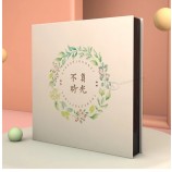 Album photo recyclé coin rond 180 degrés Flat Lay fond pur