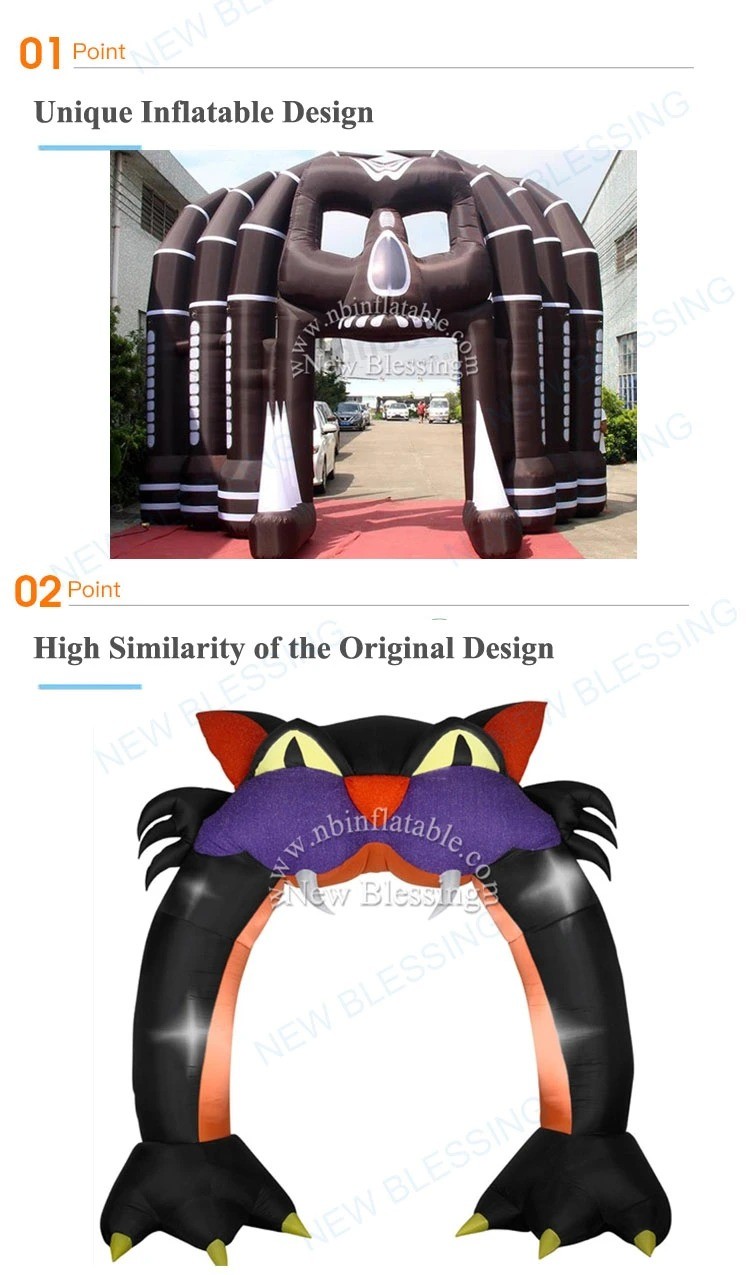 Crazy Horrible Customized Ghost Head Inflatable Halloween Arch Decoration