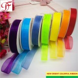 Usine en gros imprimé nylon tissé bord organza ruban gros-grain satin double / simple face chanvre ruban métallique