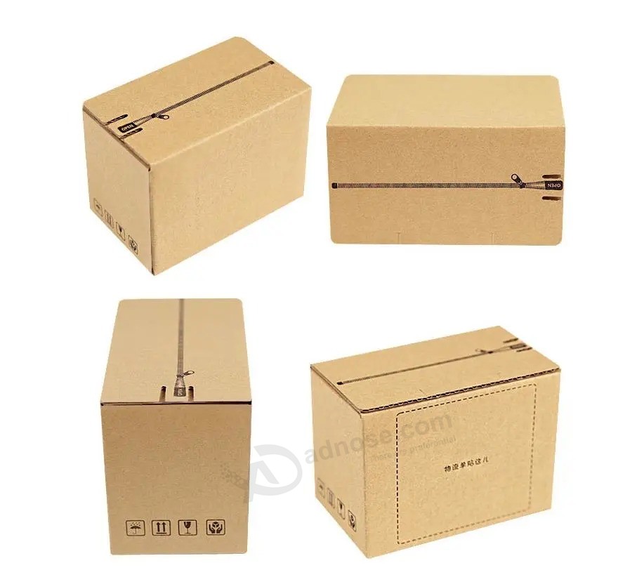 Factory Custom Printed Zipper Corrugated Delivery Mailer Carton Packaging Box