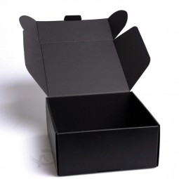 Logotipo de impresión de tamaño personalizado Plegable Negro Engrosar Aspiradora corrugada Embalaje de papel Envío de cartón Entrega Caja de cartón con logotipo