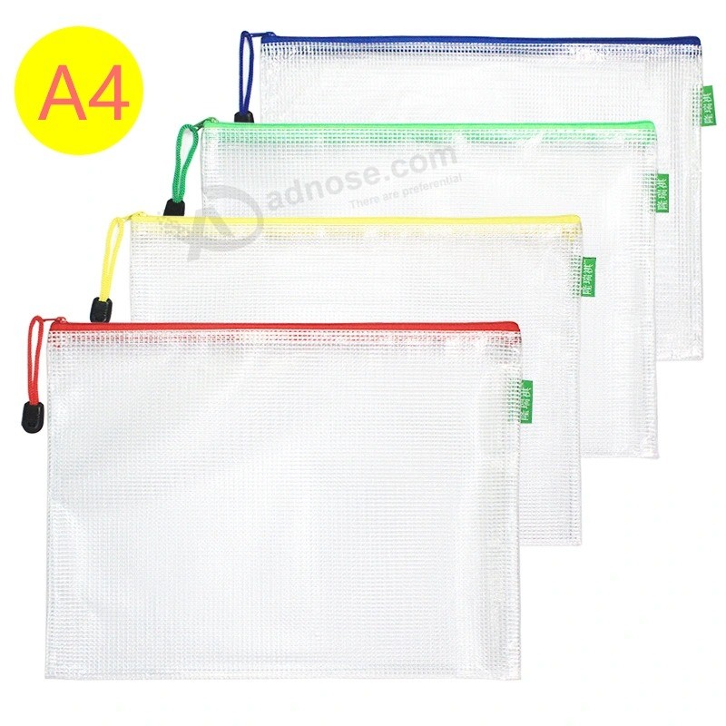 Clear PVC A4 Stationery Paper Pen Pencil Book Organizer Travel Storage Portable Ziplock Office Supplies Working Student School Document File Bag