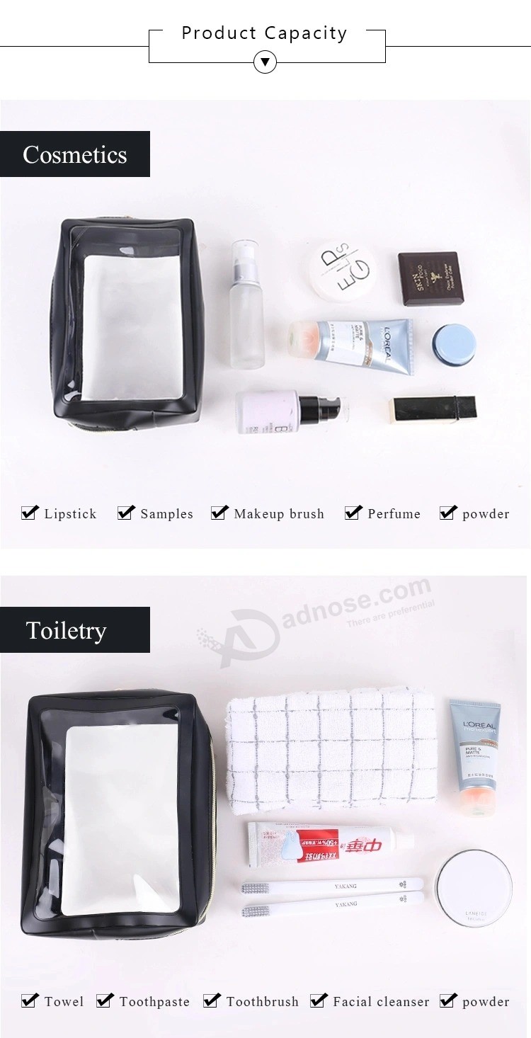 Supply Transparent PVC Travel Toiletry Makeup Cosmetic Bag