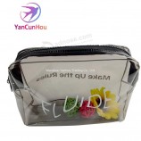 Pochette de bagages de voyage personnalisée Sac de voyage en PVC transparent transparent personnalisé Trousse de maquillage