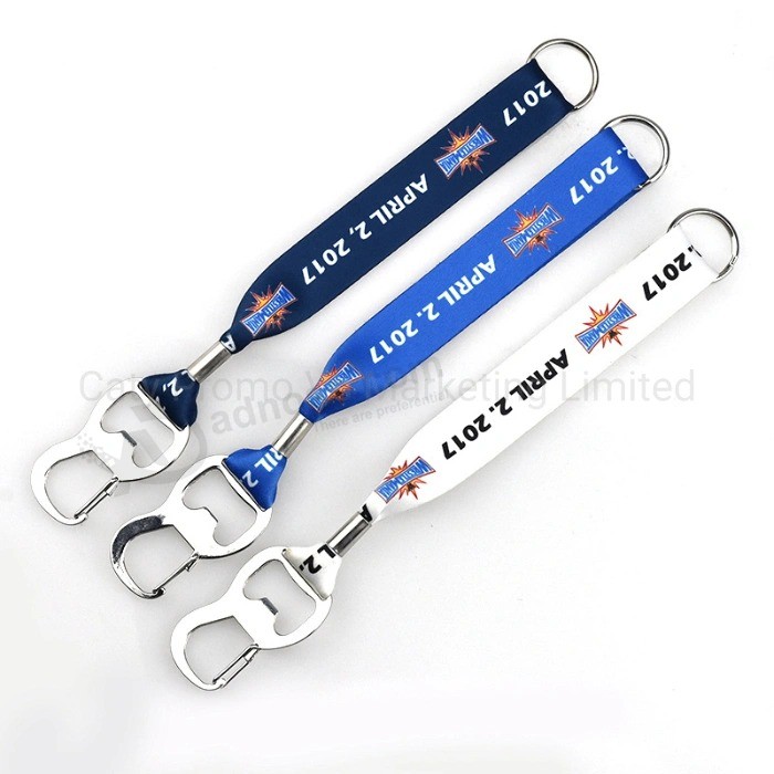 Promotion Gift Polyester Fabric Key Ring with Bottle Opener (LNS009)