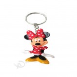 Porte-clés de figurine d’action de personnage de dessin animé en PVC classique mignon canard animal, porte-clés de souris animal de belle souris pour la promotion