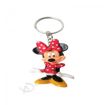 Porte-clés de figurine d’action de personnage de dessin animé en PVC classique mignon canard animal, porte-clés de souris animal de belle souris pour la promotion