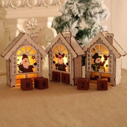 Calendario luminoso in legno di Natale Decorazione della tavola Regali di Natale della casa luminosa