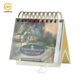 Vendita calda personalizzata 365 giorni settimanale a strappo in metallo bobina vincolante calendario da tavolo