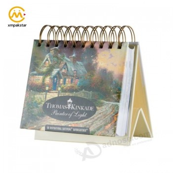 Vendita calda personalizzata 365 giorni settimanale a strappo in metallo bobina vincolante calendario da tavolo