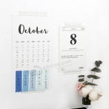Cuaderno de notas Impresión de calendario de escritorio colorido, Wire-O Calendario de pared