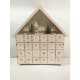 Houten kalender countdown kerst partij decoratie 24 lades met LED-licht