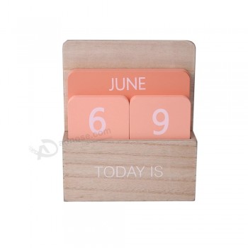 Calendario de madera colorido para decoración de escritorio