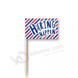 Bandera de papel de palillo de dientes de marca de alimentos de madera de 65 mm
